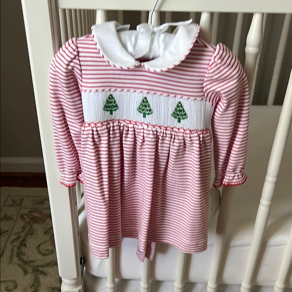 Edgehill Collection Red and White Smocked Dress NWT